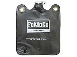 Windshield Washer Reservoir - Vinyl Bag Type - With Flip-UpCap - Black With White Lettering