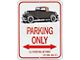 Cabriolet Parking Only Sign, Winterhaven Brown