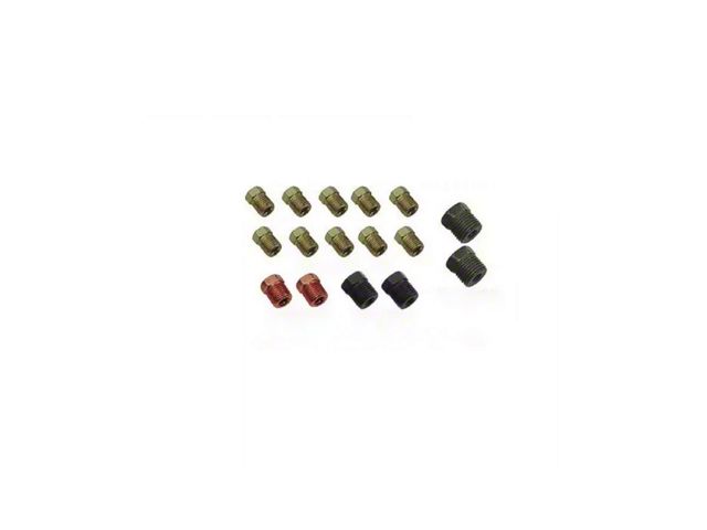 Zinc Plated Steel Brake and Fuel Line Fitting Kit, 3/16